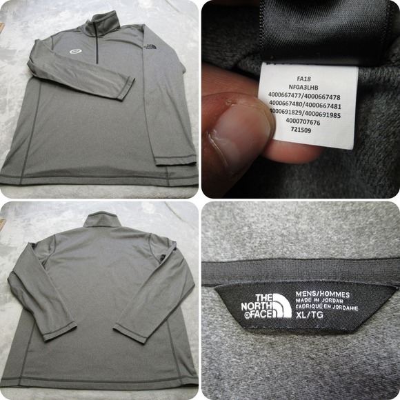 The North Face Sweatshirt Men XL Gray 1/4 Zip Anorak Lightweight Packable‎ Logo - Picture 1 of 12